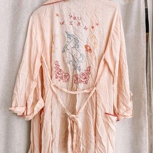 Urban Outfitters Out From Under You Wish Unicorn Embroidered Robe Size XS